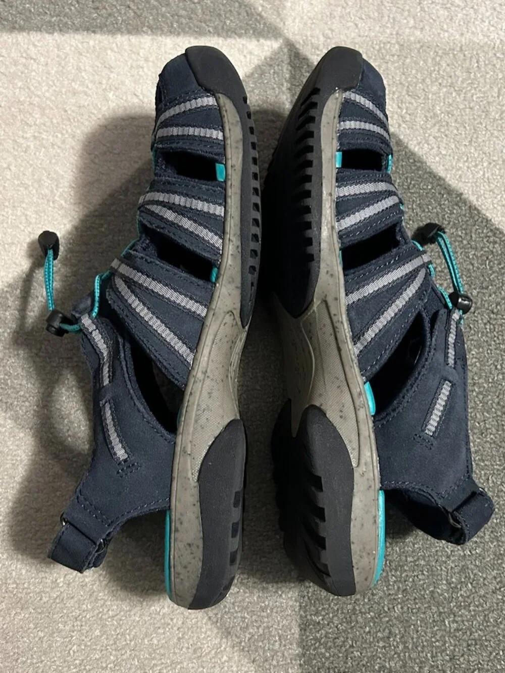 Clarks‎ Tuvia Madee Fisherman Navy/Teal Adjustable Sandals Women's Size 10